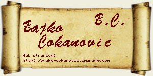 Bajko Čokanović vizit kartica